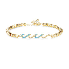 Diamond-studded Wave Bracelet For Women