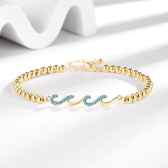 Diamond-studded Wave Bracelet For Women