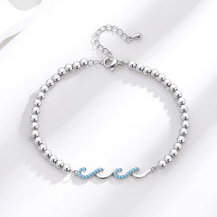 Diamond-studded Wave Bracelet For Women