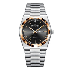Ultra-thin Butterfly-clasp Steel-band Quartz Mens Watch