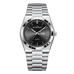 Ultra-thin Butterfly-clasp Steel-band Quartz Mens Watch