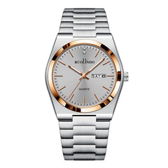 Ultra-thin Butterfly-clasp Steel-band Quartz Mens Watch